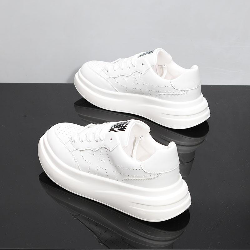 McQueen Leather Casual Student Couple Breathable Board Shoes Platform Casual Sneakers 1 35