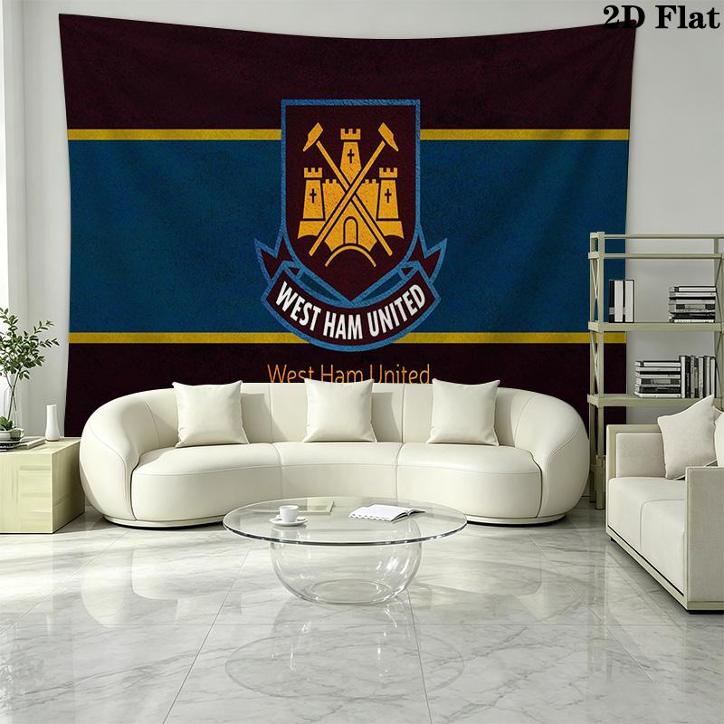 West Ham United FC Wall Tapestry Aesthetic Wall Hanging Printed Fabric Blanket Decorative Tapestries for Bedroom Living Room Home Decor