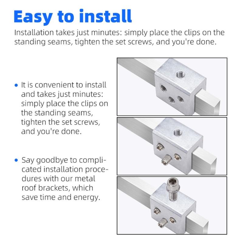 Strong Metal Roof Clip Works With Sun Racks And Ice Management Systems Easy To Install