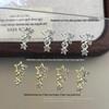 Hollow Star Pendant Nail Art Jewelry 2025: Silver Alloy Rhinestones - Trendy Internet Celebrity Style