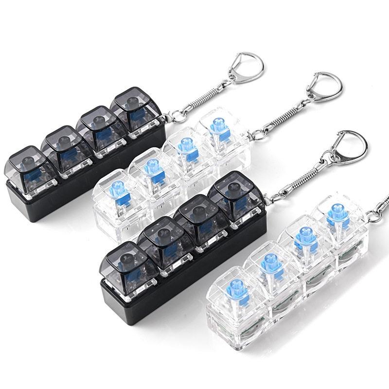 Led Keyboard Keychain Fidgeting Toys Crystal Clicker Tactile Plaything For Stress Ease Keyboard Keychain Birthday Party Favor Kids Gift