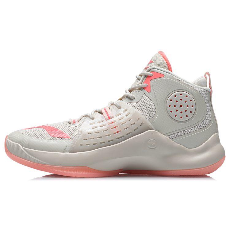 Li Ning Slip Resistant Abrasion Resistant Slip Resistant Abrasion Resistant High Top Basketball Shoes Unisex Gray Red ABAR065-2