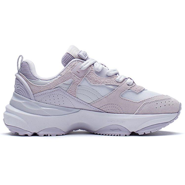 Li Ning CF Series Rebound Trend Sports Casual Shoes Women Sneakers Gray Purple AGLS040-4