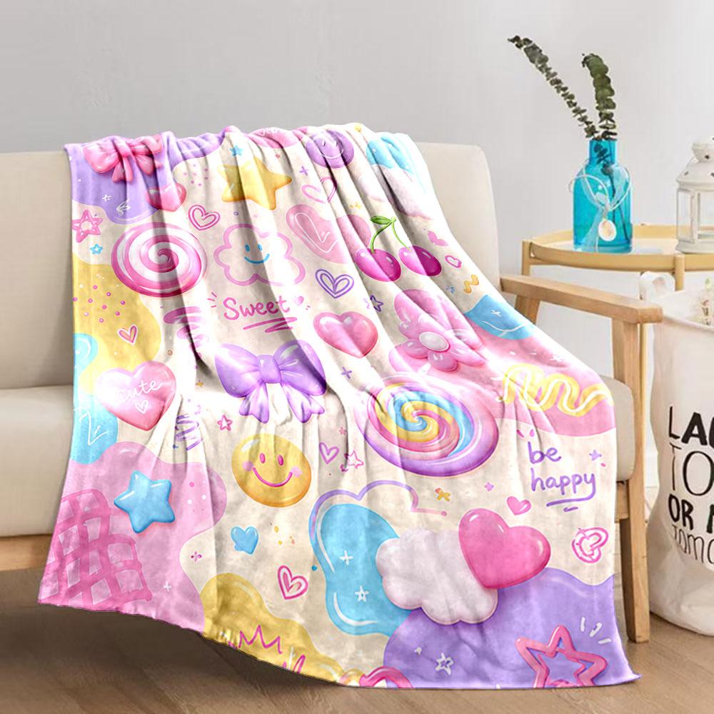 Cute Pastel Kawaii Pattern Blanket for All Seasons Blanket Lunch Break Throw Gift