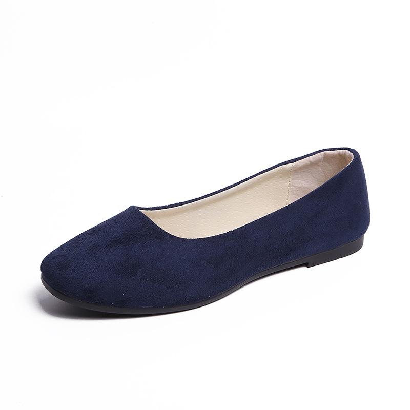Women Spring Autumn Candy Color Flat Shoes Round Toe Suede Loafers Slip On Women's Office Work Casual Shoes Size 43 WSH3606