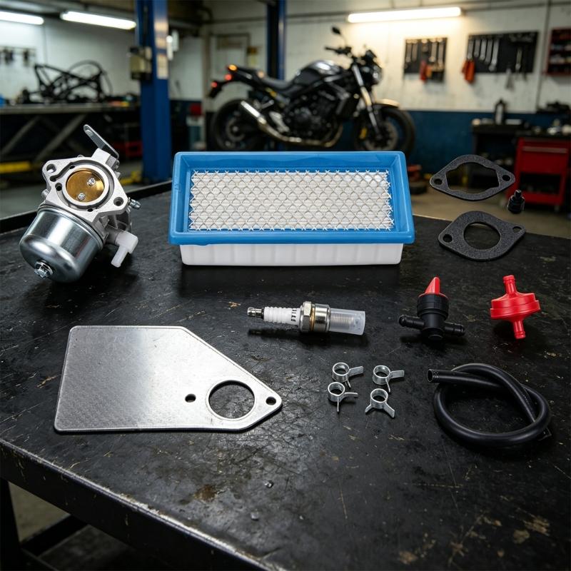 Small Engine Carburetor Replacement Set for 5000GB500 with Metal Main Assembly, Air Filter, Hose and Tune Up Parts for Routine Service Work
