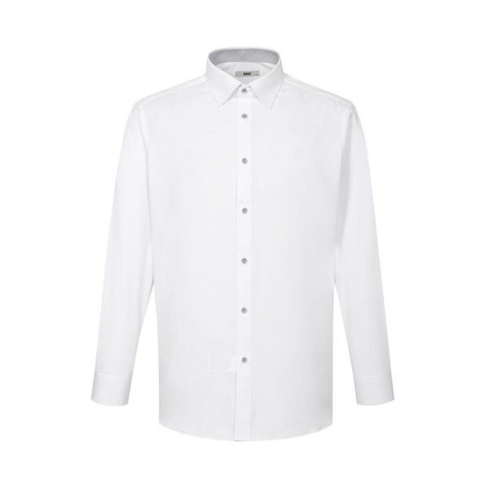 DakS Men S Stretch Solid Long Sleeve Shirt white/095