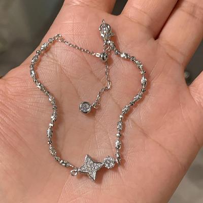 Double-sided Zircon Star Bracelet Light Luxury and Versatile High-end Bracelet Niche Temperament Fashionable and Exquisite Jewelry Women