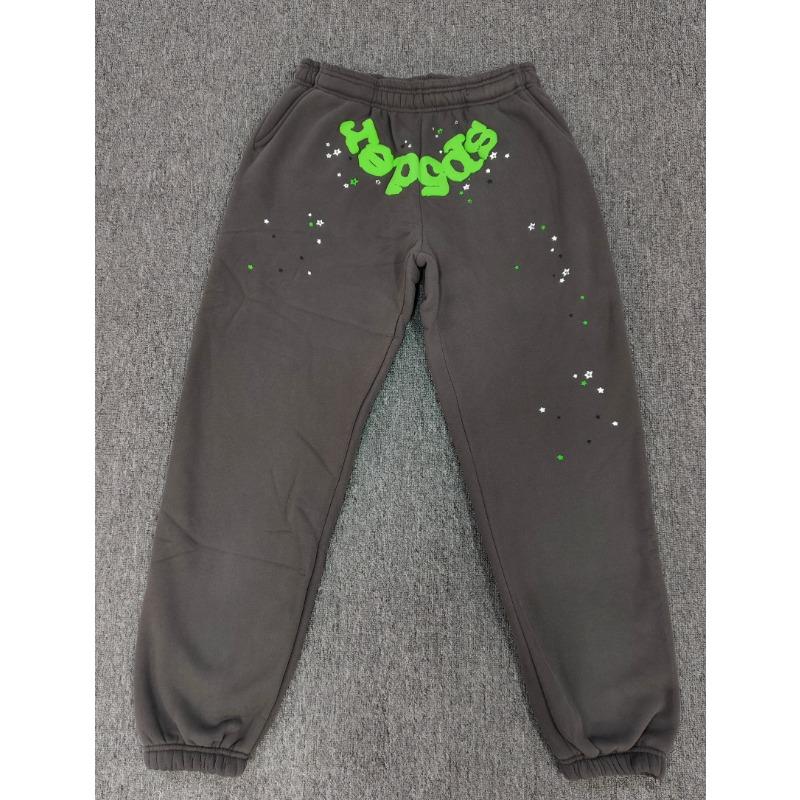 Heavy fleece foam print spider web hoodie sports casual sweater sweatpants set