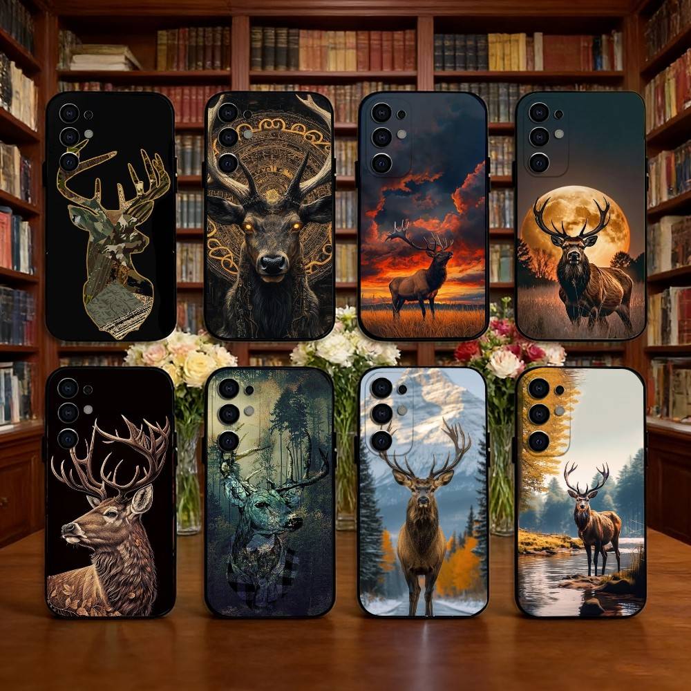 Deer Hunting Camo Phone Case For Samsung S25,S24,S21,S22,S23,S30,Ultra,S20,Plus,Fe,Lite,Note,10,Black Cover