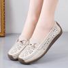 New Women Flats Shoes Genuine Leather Shoes Ballet Flats Ballerines Flats Walking Hollow Out Breathable Women's Moccasins