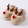 Baby Christmas Socks Santa Claus Snowman Reindeer Plush Knit Socks Non-Slip Crib Shoes for Infant Boys Girls First Xmas Outfits Toddler Gift