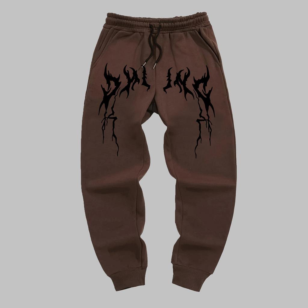 Herren Gothic Style Jogginghose - Winterlich Warm, Lässig, Sportlich, mit Elastischem Bund und Bündchen, Geometrische Gothic Muster