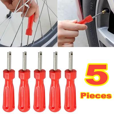 1/5Pcs Car Bike Motorbike Slotted Handle Tire Valve Stem Core Remover Tire Valve Core Screwdriver Car Tyre Repair Install Tools