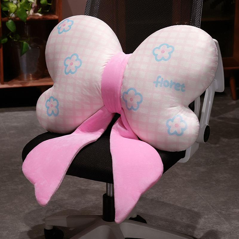

Bow Pleated Pillow Cute Sofa Cushion For Nap Backrest Cushion Living Room Sofa Bedroom Seat Stuffed Pillow Home Decoration 40cm