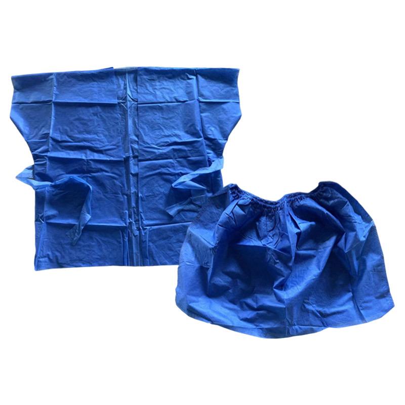 Disposable Non-Woven Sauna Suit - Massage Sweat Steaming Bath Set One Size синий