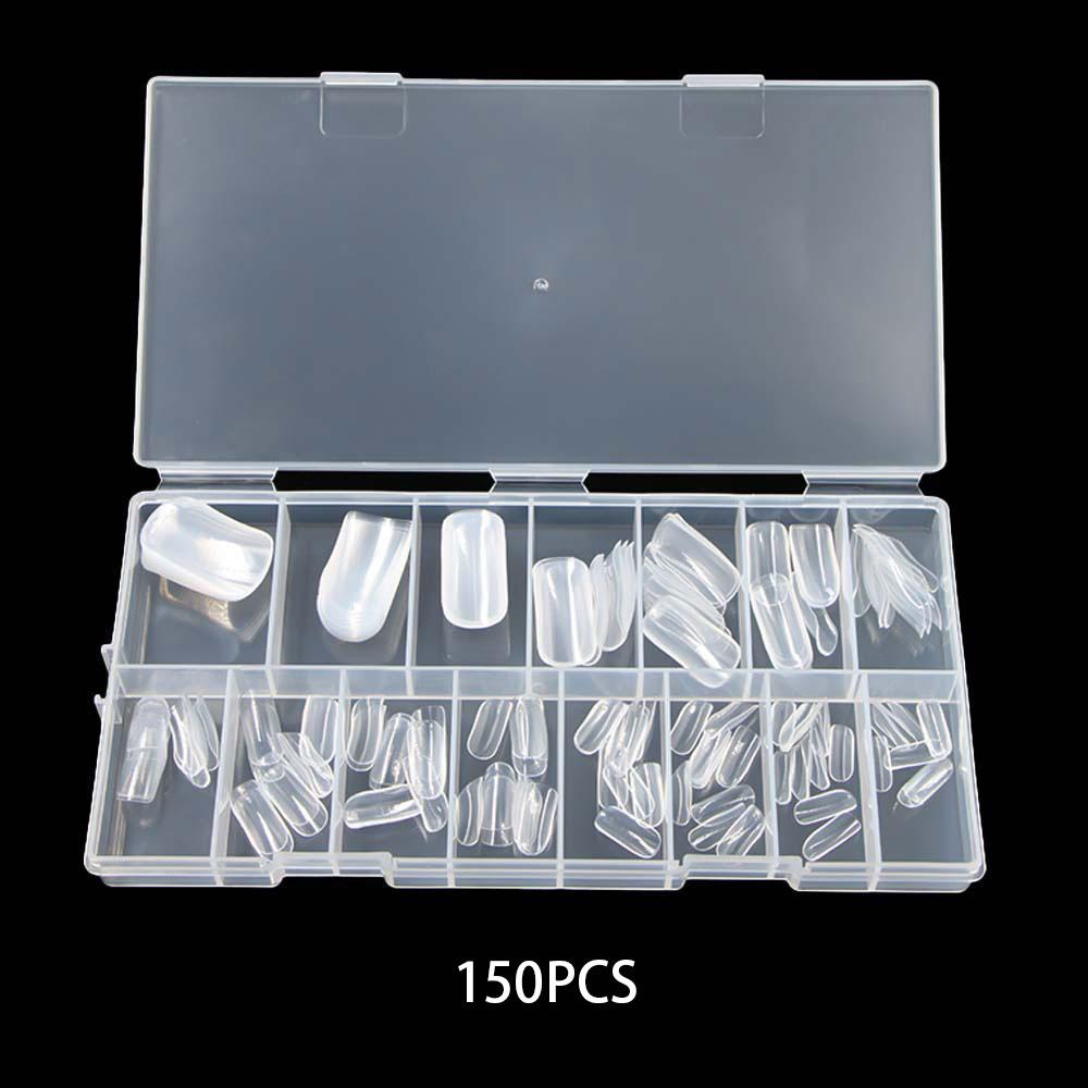 

60/150/300Pcs Full Cover Press On Nail Tips Stiletto Almond Square Coffin French False Fake Soak Off Gel Nail Extension Tips Capsule