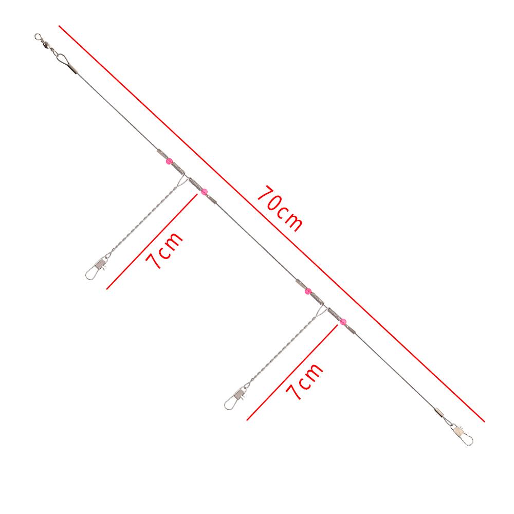 10 Pcs Fishing Wire Line Leader Trace with Snap Rope Wire Safety Snaps Stainless Steel String Rolling Swivels High Carbon