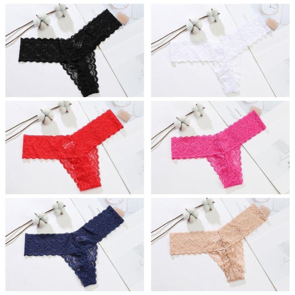 Low Waist Lace Seamless Panties Thong Mesh Lace Briefs Thin Underwear for Women Lady