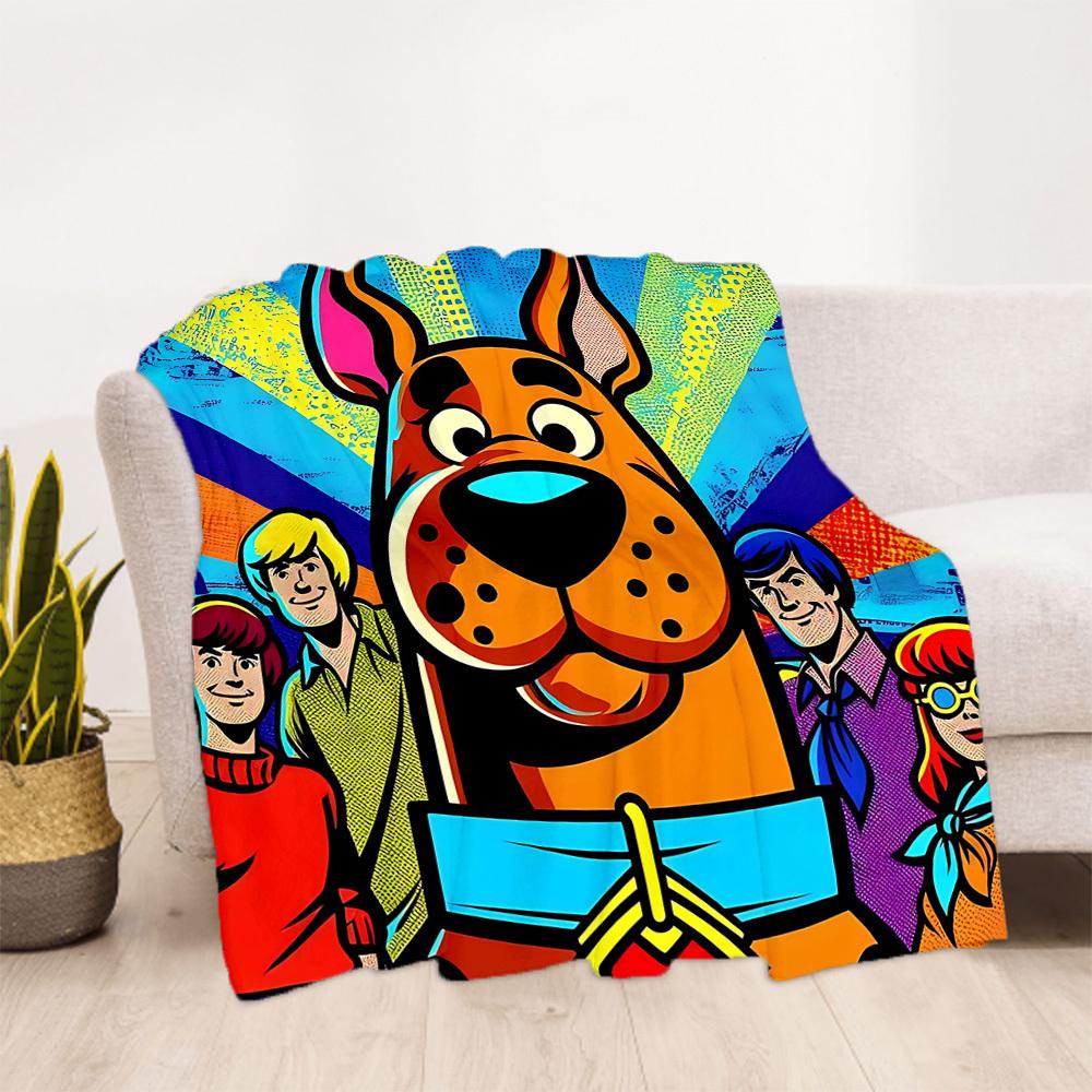 1pz Coperta da Esterno Scooby-Doo Leggera in Flanella, Morbida e Calda, Per Tutte le Stagioni, Esterno, Campeggio, Soggiorno, Ufficio, L1106051