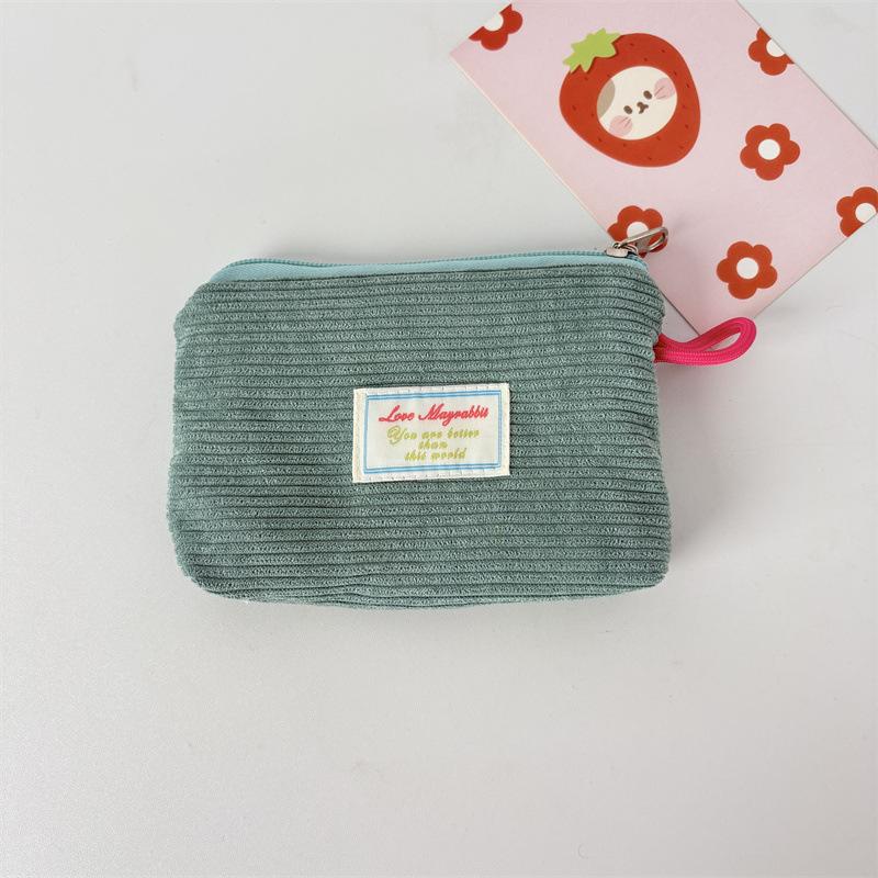 2026 New Corduroy Zero Wallet Solid Color Portable Pocket Wallet Zipper Coin Purse Card Bag Key Earphones Lipstick Case