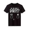 Funny "Are You Good At Darts" Men'S T-Shirt with Dart Score Chart Design - Cotton Oversized Casual Tee, Humorous White Text & Dart Icons, Breathable