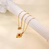 Cute Heart Pendant Necklace for Women Red Love Dijes Gold Color Collares Long Stainless Steel Chains Excellent Quality
