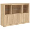 Sideboards with LED Lights 3 pcs Sonoma Oak Wood Based Material