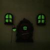 Miniature Fairy Elf Home Door Windows and Chandelier Luminous Tree Decor Art Decorations In The Dark