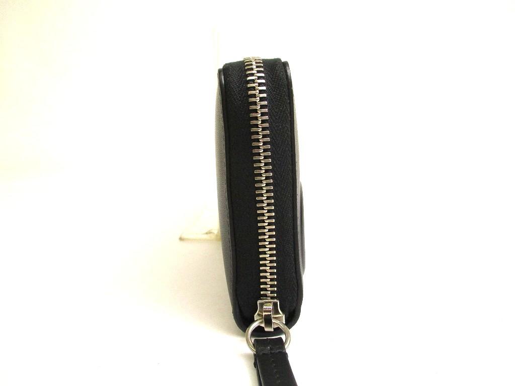 Authentic GUCCI Moon Logo Black Leather Round Zip Long Wallet #a854  Seller Refurbished