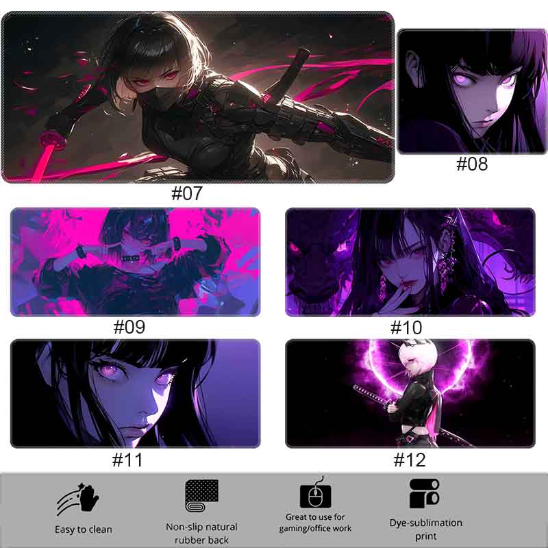 Anime Domineering Grils MouseMat Overwatch Gamer Cool Mouse Pad Purple Gamer Cabinet Large Non-Slip Mousepad Keyboard Mat