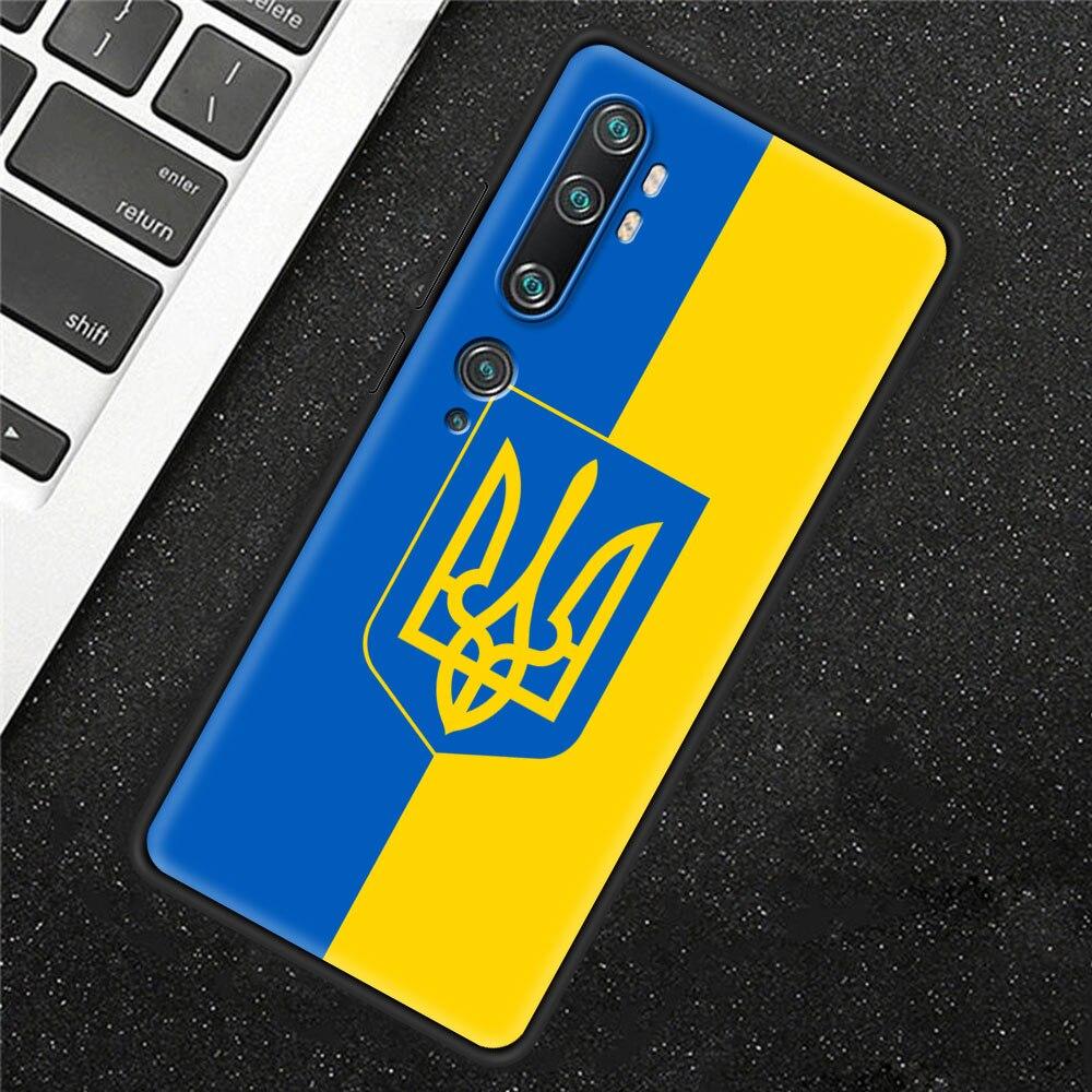 Ukraine Flag Painted Bling Case For Xiaomi Mi Poco X3 NFC M3 Pro Note 10 Lite 11 10T Pro 5G 9T Silicone Phone Coque Black Cover
