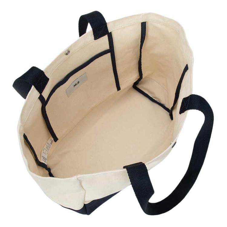 New MLB Cotton Tote Bag, Shopping Bag, Shoulder Bag Unisex Ecru & Blue 3AORV015N-50CRS