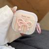 Koreanische gestreifte 3D-Schleifen-Kabellose Kopfhörerhülle für AirPods Pro 3 2 Headset Schutzhülle Für AirPods 4 3 2 1 Mit Schlüsselanhänger