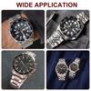 [uxcell] Stainless Steel 12mm Quick Release Metal Band, Hinged Clasp, High-Polished Finish, Replacement Watch Strap with Removal Tool, Men's &