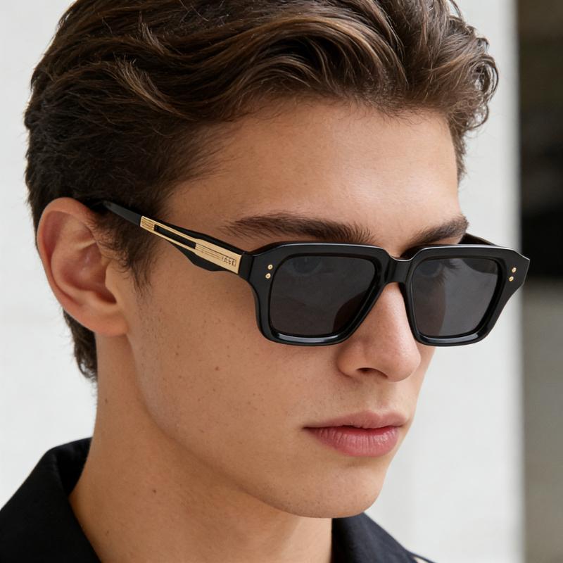 Vierkant Frame Metalen Zonnebril voor Mannen Stijlvolle Retro Straatstijl Bril Reizen Buiten Sport UV Bescherming Bril UV400