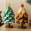Christmas Tree Trivet Mats Set Heat-Resistant Wood Tripod Pot Holder Stain Resistant Table Protectors for Kitchen Dining