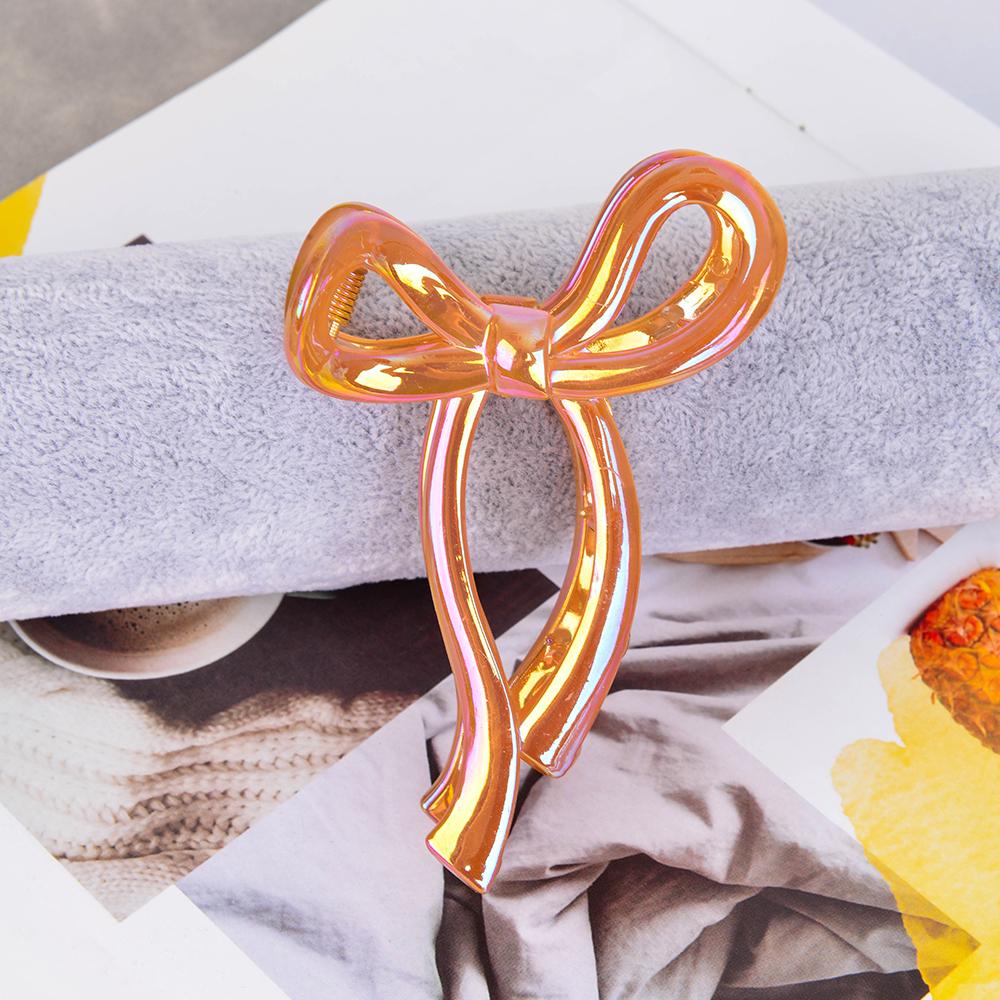 1pc Large bow hair clip for high ponytail DIY hair clip for pinning up hair; high-end shark clip with a sophisticated feel.