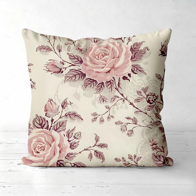 Blumenmuster Kissenbezüge Set aus 4 Stück für Zuhause Polyester Kissenbezug, Sofa Dekokissenbezug Kopfteilkissen