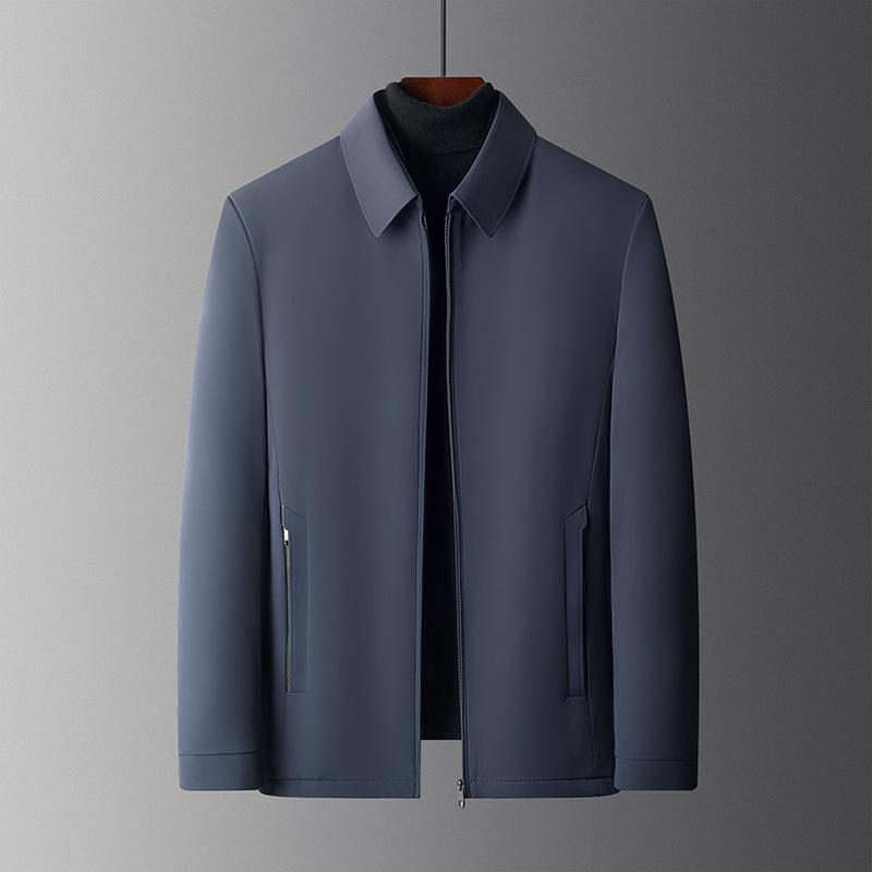 Men's White Goose Down Warm Jacket Winter New Lapel Men's Milk Silk Fabric Short Down Jacket for Men