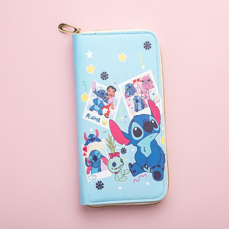 New Children's Wallet Medium and Long Zipper Clutch Bag Cartoon Style Fashion Pu Leather Student Wallet Change Bag