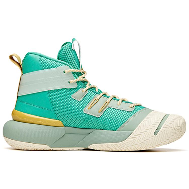 Anta Crazy 4 High top Performance Basketball Shoes Men's Green Yellow 112041605-5