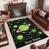 Cosmic Theme Crystal Velvet Floor Rug Personalized Custom Name Text Warm Carpet Home Decoration