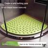 Fan-shaped Non-slip Bathroom Shower Mat - Curved Plastic Foot Pad for Bathing and Toilet