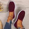 Women's New Summer Solid Casual Shoes Slip-on Flat Shoes Breathable Lightweight Large Size Flying Woven Shoes