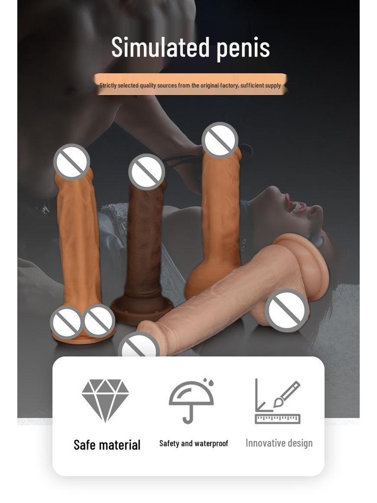 Color-Matching Silicone Realistic Thick Oversized Dildo and Irregular Anal Plug for Female Self-Stimulation