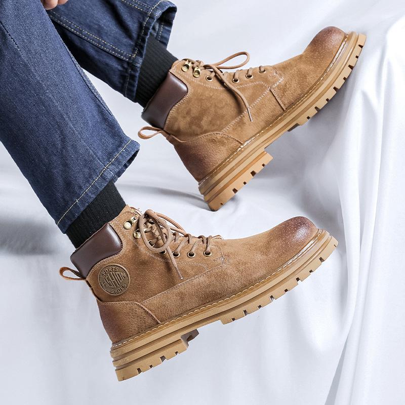 Big Head Derby Shoes Men'S Tide Round Head Vintage Martin Boots Tooling Boots High Top Desert Boots 4729-R