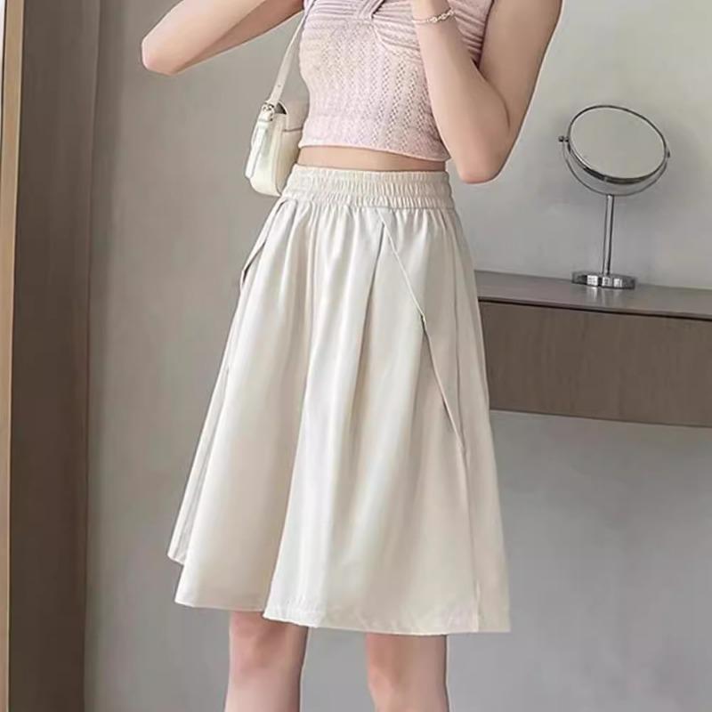 

Шорты Ice Silk женские тонкие с высокой талией свободные утягивающие большие размеры Five Points спортивные широкие брюки для отдыха 4XL абрикосовый