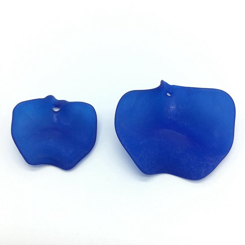Frosted Lotus Leaf Thin Slices 24-36mm, Colored Hanging Holes for DIY Jewelry & Flower Weaving.