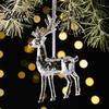 Indoor Seasonal Home Decor Faux Crystal Christmas Ornaments, Clear Acrylic Reindeer/Bell/Wreath/Wine Glass Winter Transparent Angel Shaped Charms